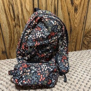 Wild Fable Mini Floral Black Backpack & Pouch